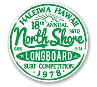 2 x 10 cm Hawaii Surf Vinyl Sticker iPad Laptop Surf Travel 1978#5486 Longboard 10 cm x 10 cm como se muestra