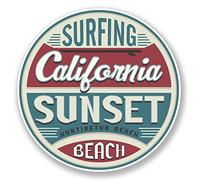 2 x 10 cm Huntington Beach sticker vinile in California, USA bagagli da viaggio Surf 6716 # S