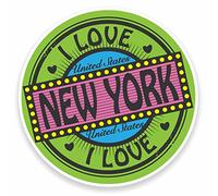 2 x 10 cm I Love New York USA in vinile adesivo per computer portatile da viaggio bagagli # 9476 - 10 cm largo x 10 cm High