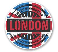 2 x 10 cm Londra Inghilterra UK vinile decalcomania bagagli bandiera #6026 (10 cm x 10 cm)