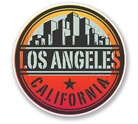 2 x 10 cm Los Angeles California USA in vinile adesivo da viaggio bagagli etichetta # 6496 - 10 cm x 10 cm