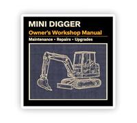 2 x 10 cm Mini Digger adesivi in vinile - Machine Owner's Workshop Manual Toolbox Funny Laptop Sticker #72437