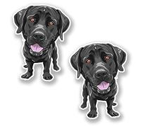 2 x 10 cm per cani Labrador nero in vinile adesivo per computer portatile regalo divertente per cani Golden Retriever # 6416 - 7,5 cm larghezza x 10 cm altezza