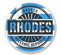 2 x 10 cm Rhodes Grecia Adesivo in vinile per computer portatile auto viaggio bagaglio # 6111