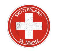 2 x 10 cm St. Moritz Swiss Vinyl Stickers - Adesivo da viaggio #23134 (10 cm di larghezza)