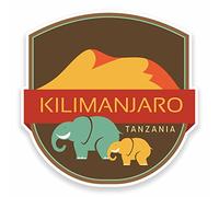 2 x 10 cm Tanzania Kilimandjaro Africa di viaggio bagagli bandiera Sticker per computer portatile # 9549