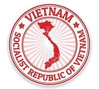 2 x 10cm/100 mm Il Vietnam Vinile adesivo STICKER ADESIVO da viaggio per portatile auto bagagli segno Fun #9199