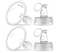 2 x 12 mm Maymom due pezzi largo collo pompa parti per Spectra S1/S2 pompe; Incl Wide Mouth Flange; Non originale Spectra Flange