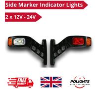 2 x 12V 24V LED MARCATORE LATERALE GOMMA INDICATORE LUMINOSO CONTORNO LAMPADA...