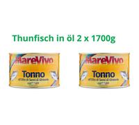 2 x 1700g Thunfisch in Sonnenblumenöl - Marevivo - Italienische Qualität