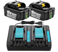 2 x 18V 5.0Ah Batteria DC18RD Caricabatterie per Makita Batteria 18V BL1850B