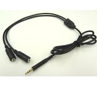 2 X 2.5mm Femmina Jack A 2.5mm Telefono Spina Cuffie Training Y-Cord Senza Muto