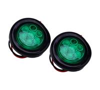 2 x 2" Inch Green LED Light Round Clearance Side Marker Lights Truck Trailer 12V