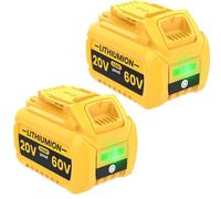 2 x 20 V/60 V 9,0 Ah FlexVolt XR per Dewalt DCB609 DCB606 DCB612 DCB184 DCB546 DCB200 DCB201 DCB182, compatibile con utensili elettrici senza fili da 18 V, batteria agli ioni di litio di grande