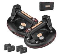 2 x 200 mm sollevatore a ventosa, 4 batterie da 2,6 Ah e manometro e display LCD, portata 300 kg, cuscinetto a tre scomparti, aspirazione automatica, sollevatore di vetro elettrico, ventose per il