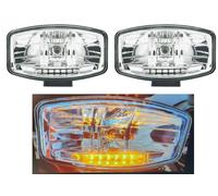 2 X 24V LED Bullbar Rollbar Fari Alogeni + Lampade Spot Arancioni Combo #