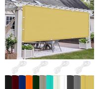2 x 3,8 m, protezione UV ad angolo retto, blocco UV 98%, facile installazione senza fori, con occhielli e corde, per giardino, balcone, patio, campeggio, colore crema