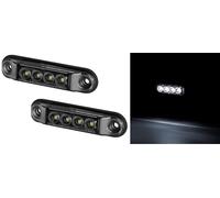 2 x 4 LED Anteriore BIANCO Segnapasso Fumè Luce Laterale per Camion Autobus...