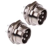 2 X 5 Vie Maschio M16 Connettore Circolare Metallico Presa 5A