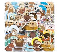 2 X 50 Pezzi Adesivi Eurasian River Otter, Adesivi Otter Pack, Eurasian River Otter Sticker Set, Adesivi Impermeabili in Vinile per Computer Portatile Auto Moto Skateboard Bagagli Valigia