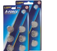 2 x 6 batterie a bottone A-Force, cr2032 batterie a bottone al litio da 3 V, batteria, batterie, apparecchio elettrico,