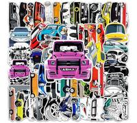 2 X 61 pcs Cars Adesivi, Adesivi di Auto da Corsa, Adesivi per Auto D'Epoca per Bottiglia D'Acqua, Laptop, Telefono, Bagagli, Adesivi per Skateboard per Adulti Adolescenti Adolescenti Bambini
