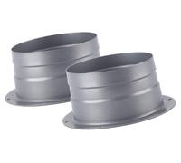 2 x 75 mm Connettore flangiato for parete in metallo for tubo di ventilazione Condotto dell'aria Tubo flessibile dell'aria Adattatore flangiato for parete