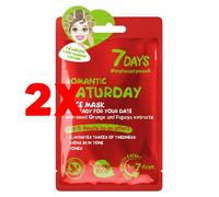 2 X 7DAYS Maschera Viso in Tessuto Romantic Saturday 28 grammi