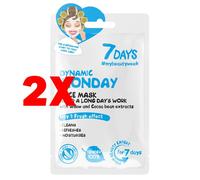 2 X 7DAYS Maschera Viso Lunedì in Tessuto 28 Grammi