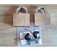 2 X Abloy Pl 350/25 T Protec2 Chiave Uguale Acciaio Temprato Lucchetti Con 4