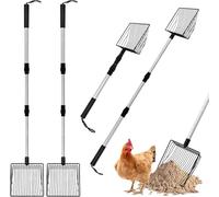 2 x Accessori per pollaio Pala per escrementi Pala per escrementi per la pulizia Pala per setaccio per pollaio Separazione di feci e detriti dalla sabbia Pala per lettiera per galline Accesso