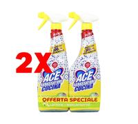 ACE Sgrassatore Spray per Cucina 2 Pezzi 600 ml Limone e Bergamotto