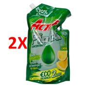2 X Actiff Piatti Concentrato Limone Eco Ricarica Busta 2 Lt Sgrassante