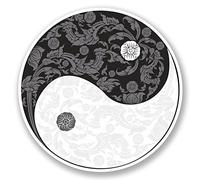 2 x Adesivi da 10 cm Yin Yang per laptop Yoga Meditation Yin Karate #5655 10 cm x 10 cm Come mostrato