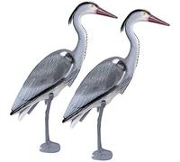 2 X Airone Per Laghetto Da Giardino In Plastica Con Picchetto, 75 cm, come Spaventa aironi e figura decorativa