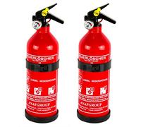2 X ANAF estintore auto estintore a polvere ABC con manometro & Supporto 1 kg