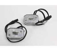 2 x Aspöck Flexipoint 1 luce di posizione bianca luce con cavo rimorchio auto