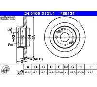 2 x ATE 24.0109-0131.1 Disco freno per MAZDA