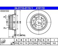 2 x ATE 24.0110-0110.1 Disco freno per BMW