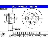 2 x ATE 24.0110-0192.1 Disco freno per SUZUKI