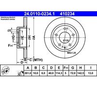 2 x ATE 24.0110-0234.1 Disco freno per FORD USA,MAZDA