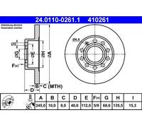 2 x ATE 24.0110-0261.1 Disco freno per AUDI,SEAT