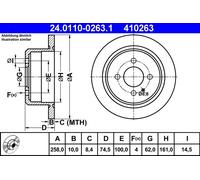 2x Disco freno pieno 24.0110-0263.1 ATE per BMW 3