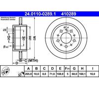 2 x ATE 24.0110-0289.1 Disco freno per VOLVO