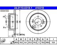 2 x ATE 24.0110-0318.1 Disco freno per HYUNDAI,KIA