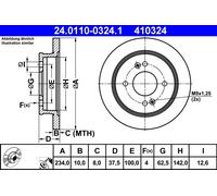 2 x ATE 24.0110-0324.1 Disco freno per HYUNDAI,KIA