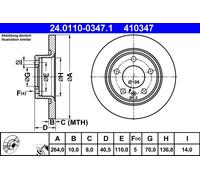 COPPIA DISCHI FRENO POST ATE OPEL CORSA E 1.4 LPG 64KW 15> 24011003471