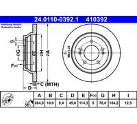 2 x ATE 24.0110-0392.1 Disco freno per KIA