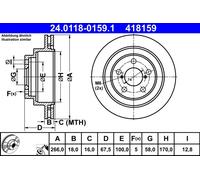 2 x ATE 24.0118-0159.1 Disco freno per SUBARU