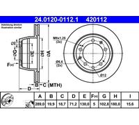 2 x ATE 24.0120-0112.1 Disco freno per PORSCHE
